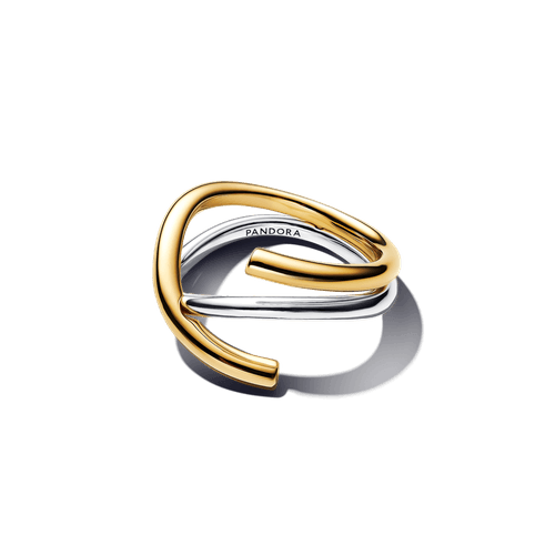 Anillo Forma Orgánica en Dos Tonos
