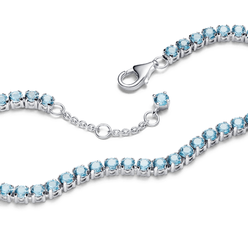 Brazalete Tenis Azul Claro Brillante