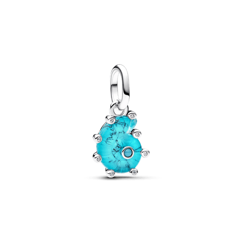 Charm Colgante Caracola de Cristal de Murano Azul