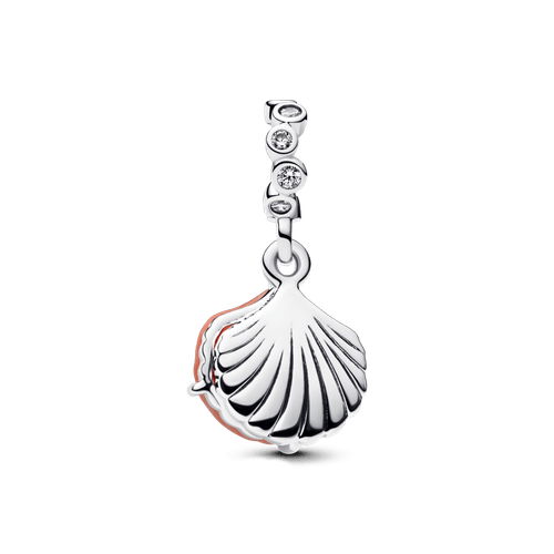 Charm Colgante Doble Concha Color Coral