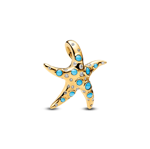 Charm Colgante Estrella de Mar Azul Brillante