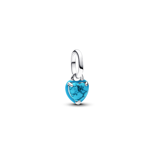 Mini Charm Colgante Corazón Color Turquesa