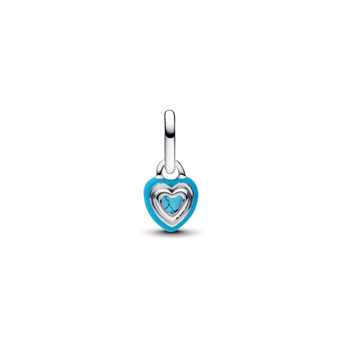 Mini Charm Colgante Corazón Color Turquesa