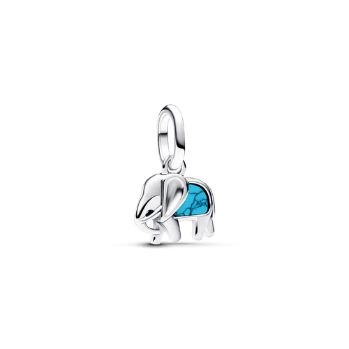 Mini Charm Colgante Elefante Azul Turquesa