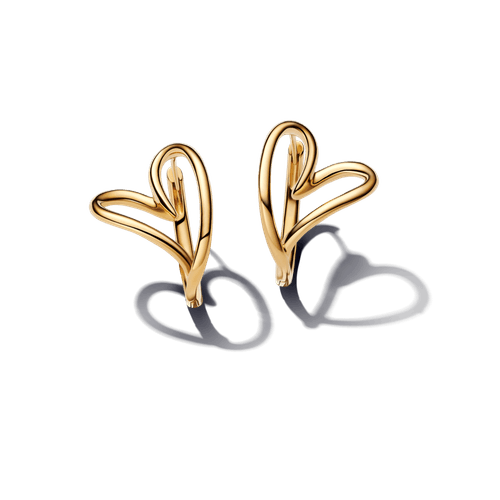 Aretes de Aro Corazón Forma Orgánica