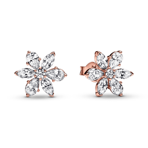 Aretes de Botón Herbario Brillante Rosa