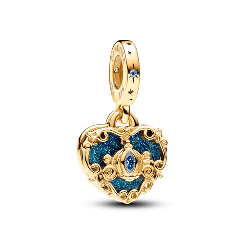Charm Colgante Doble Carroza y Corazón de La Cenicienta de Disney