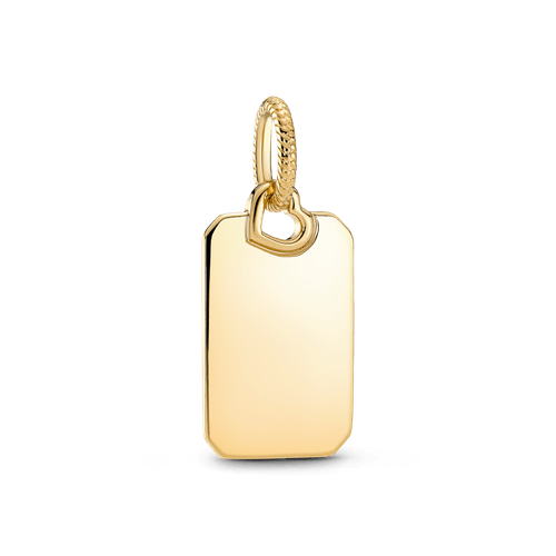 Dije Etiqueta Rectangular Grabable Dorado