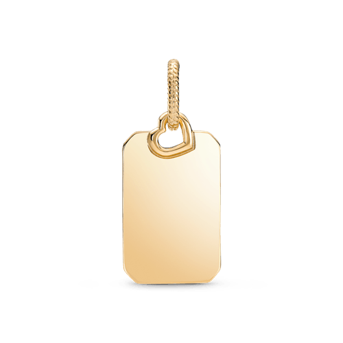 Dije Etiqueta Rectangular Grabable Dorado