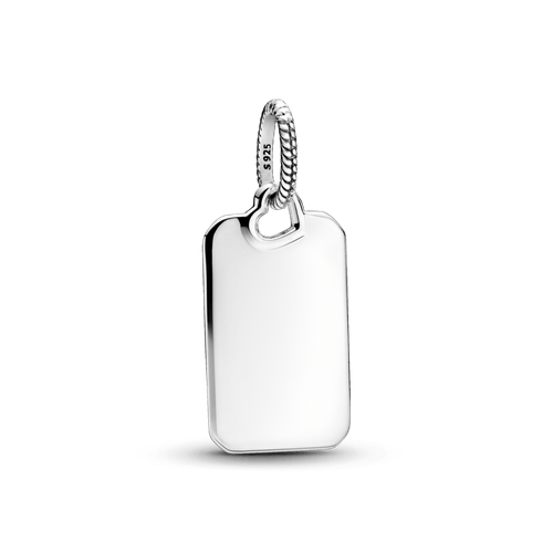 Dije Etiqueta Rectangular Para Grabar Plateado