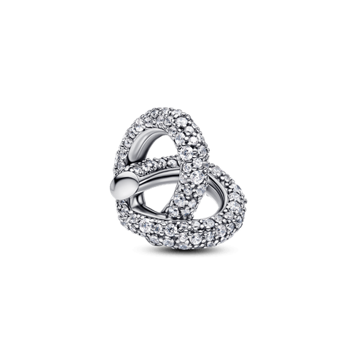 Charm Corazón Nudo Infinito y Pavé