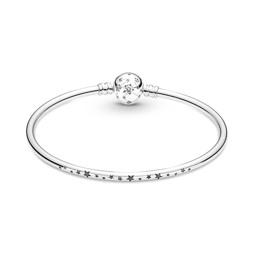 Brazalete Rígida Pandora Moments En Plata De Ley Estrellas & Galaxia