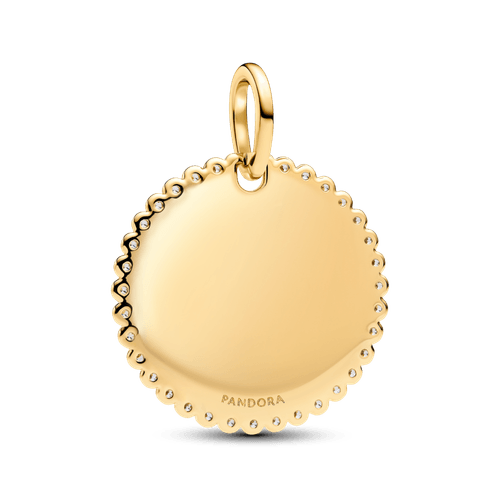 Colgante Placa Redonda Grabable Dorado