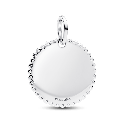 Colgante Placa Redonda Grabable Plateado
