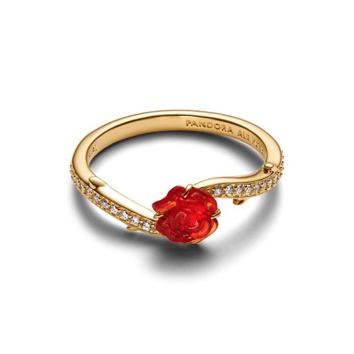 Anillo Rosa Encantada De La Bella y La Bestia De Disney